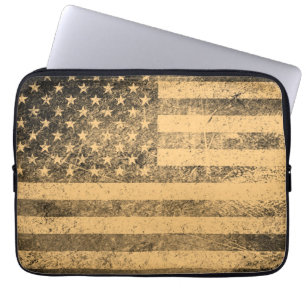Old American Flag Grunge Laptop Sleeve
