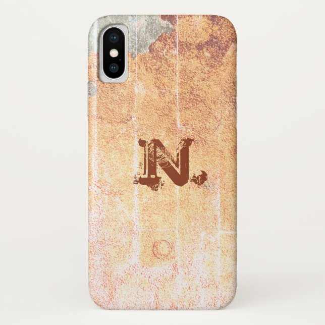 Old Ancient Gold Metal Imitation & your Monogram Case-Mate iPhone Case (Back)