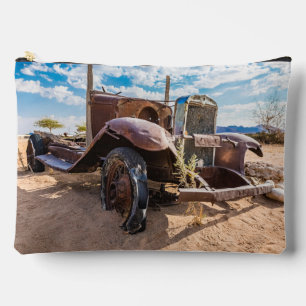 Old and abandoned car #3 in Solitaire, Namibia Accessory Pouch