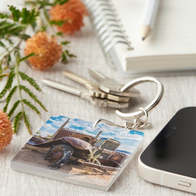 Old and abandoned car #3 in Solitaire, Namibia Key Ring (Front Right)