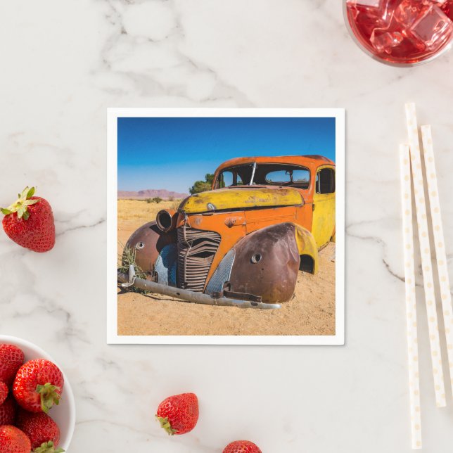 Old and abandoned car in Solitaire, Namibia Napkin (Insitu)