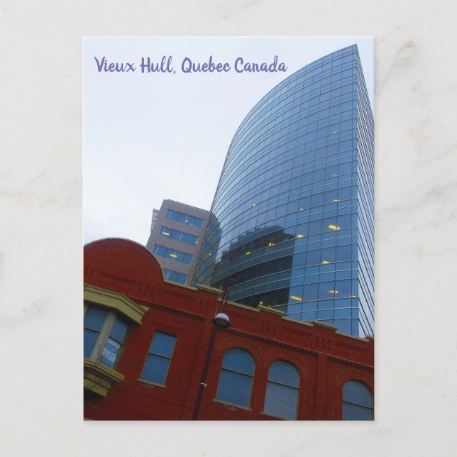 Old and New Buildings Downtown Vieux Hull Postcard (Front)