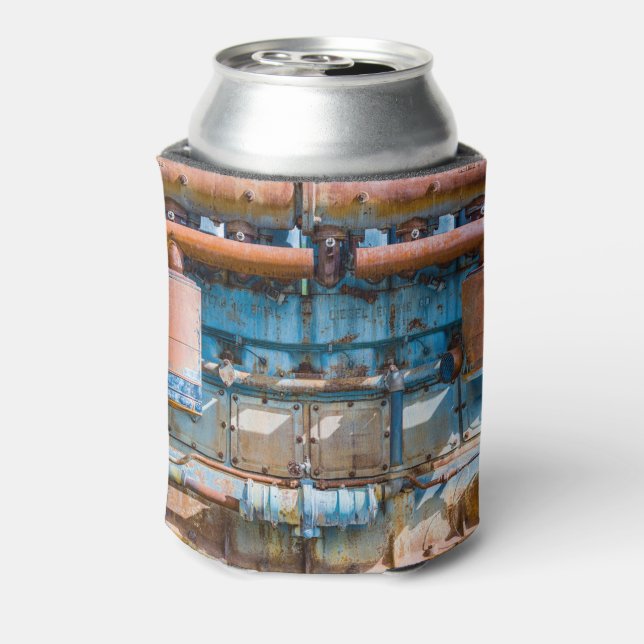 Old and rusty Atlas Imperial diesel engine at Inde Can Cooler (Can Back)