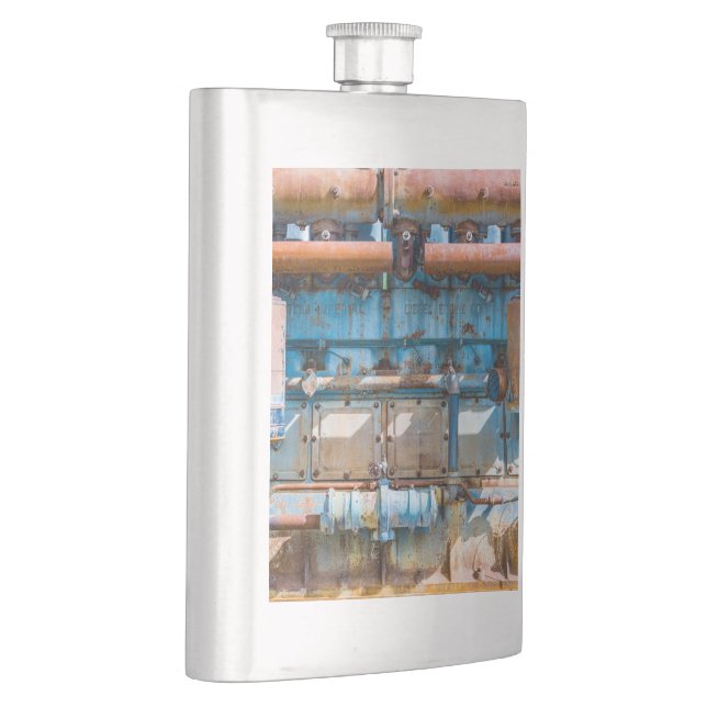 Old and rusty Atlas Imperial diesel engine at Inde Hip Flask (Right)