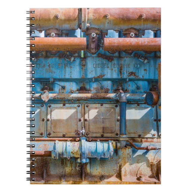 Old and rusty Atlas Imperial diesel engine at Inde Notebook (Front)