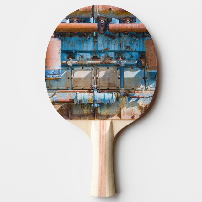 Old and rusty Atlas Imperial diesel engine at Inde Ping Pong Paddle (Back)