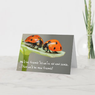 Old and Senile Ladybug New Friends Funny Bestie Card