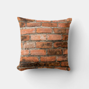 Old and vintage red brick wall texture backgrounda cushion