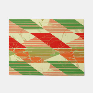 Old and Weathered Look Red Orange Yellow Green Doormat