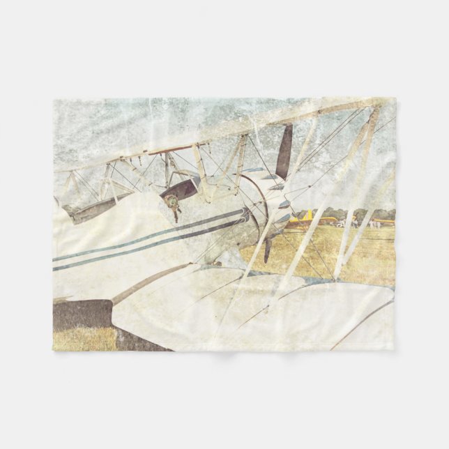 Old Antique Aeroplanes Biplanes Fleece Blanket (Front (Horizontal))