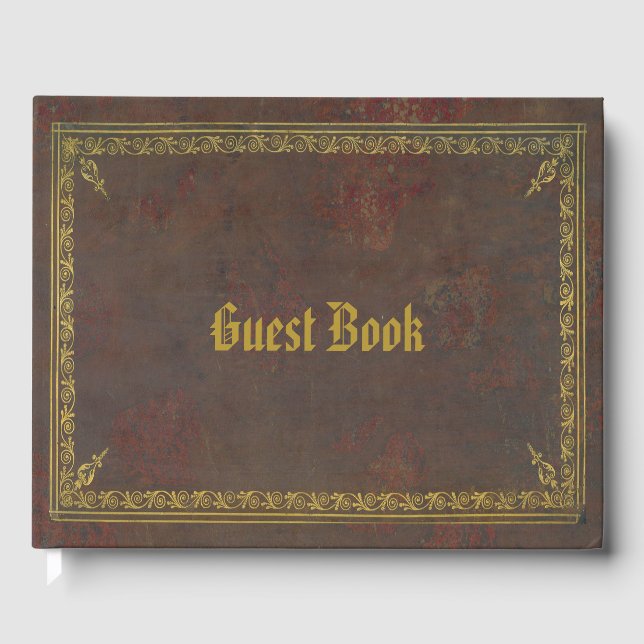 Old antique book Goth style guest book (Front)