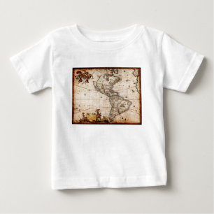 Old Antique North & South America Map Baby T-Shirt