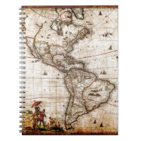 Old Antique North & South America Map