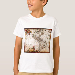 Old Antique North & South America Map T-Shirt