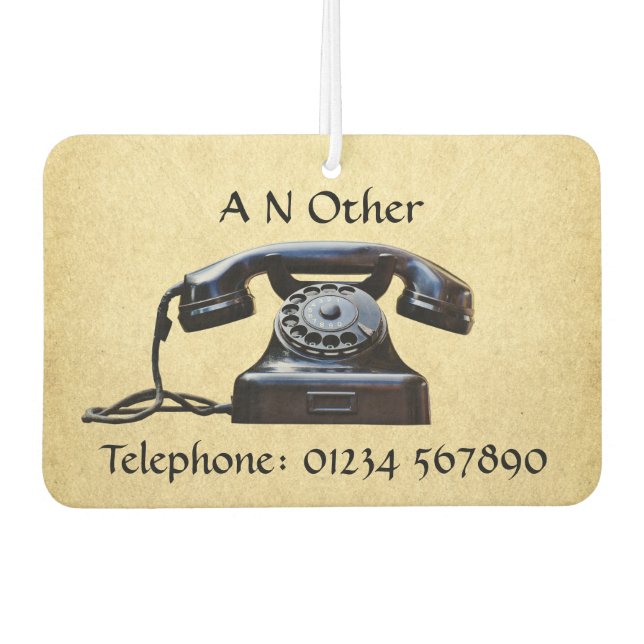 Old Antique Telephone Car Air Freshener (Front)