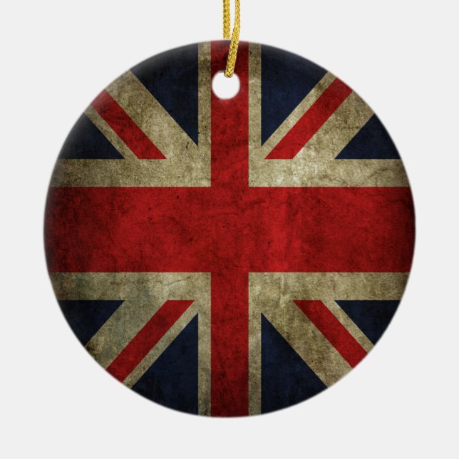 Old Antique UK British Union Jack Flag Ceramic Ornament (Front)