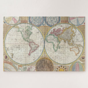 Old Antique Vintage General Map of the World Jigsaw Puzzle
