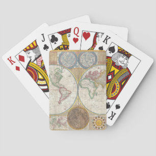 Old Antique Vintage General Map of the World Playing Cards