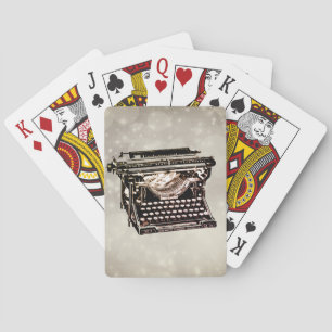 Old Antique Vintage Typewriter Collectible Playing Cards