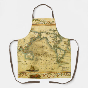 Old Antique World Map Apron