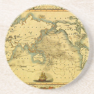 Old Antique World Map Coaster