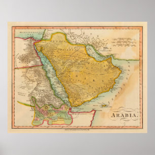 Old Arabian Peninsula Map (1912)  Poster