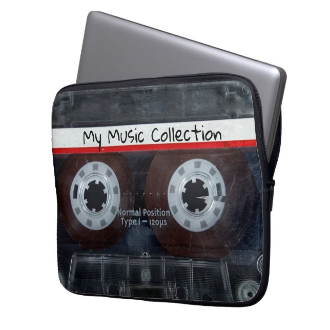 Old Audio Cassette Tape Laptop Sleeve (Front Left)