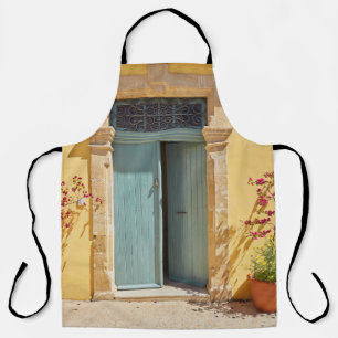 Old authentic green doors in Nicosia Cyprus Apron