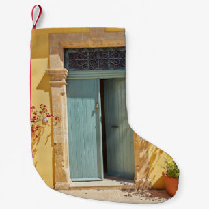 Old authentic green doors in Nicosia Cyprus Small Christmas Stocking