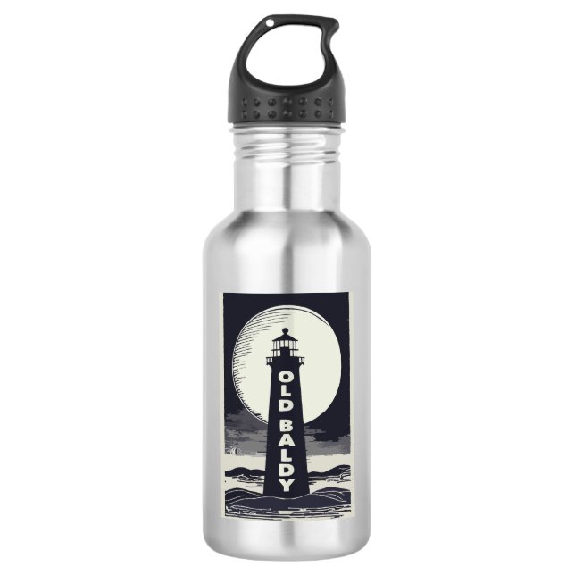 Old Baldy Lighthouse North Carolina Moon 532 Ml Water Bottle (Front)