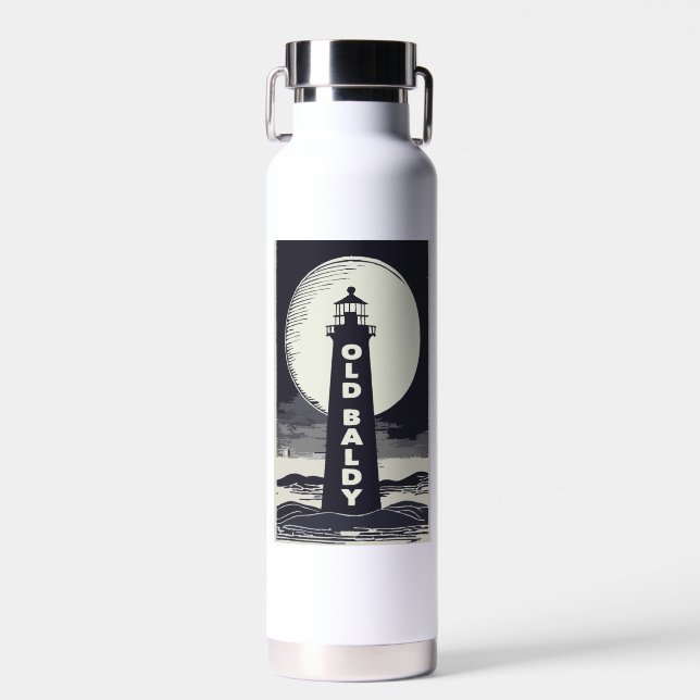 Old Baldy Lighthouse North Carolina Moon Water Bottle (Front)