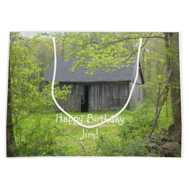 Old Barn Birthday Large Gift Bag (Front)