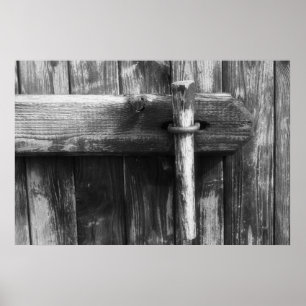 Old barn door poster