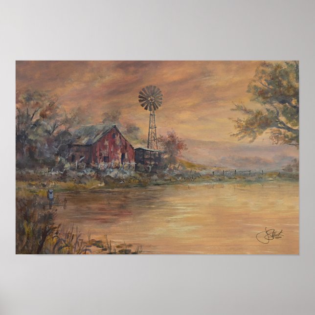 Old Barn Hand Painted Poster (Front)