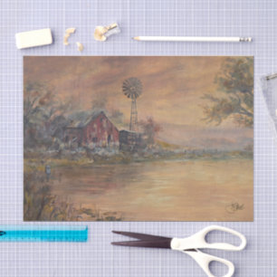 Old Barn Hand painted Tissue Paper