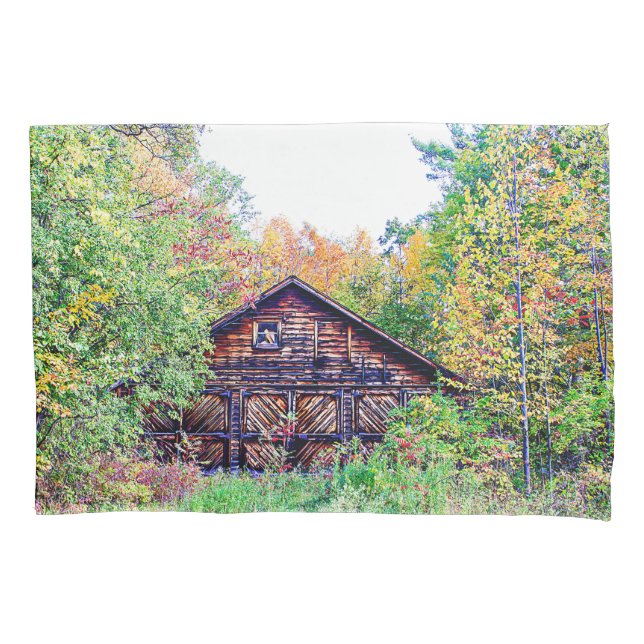Old Barn in the Fall Pillowcase (Front)