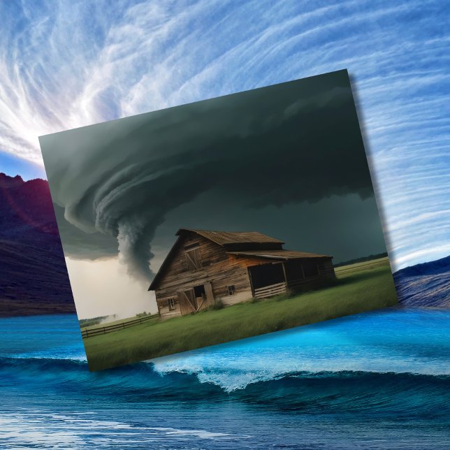 old barn in tornado postcard (Creator Uploaded)