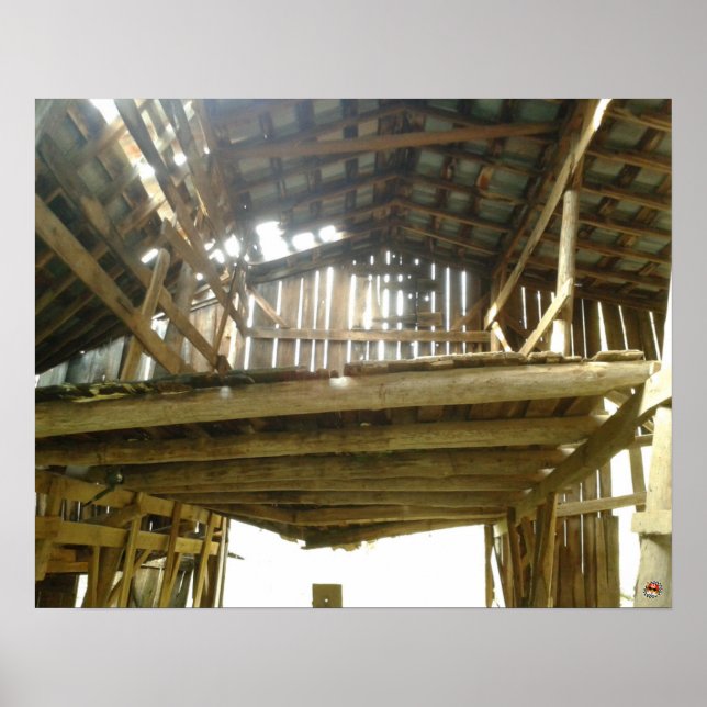 Old Barn interior at front Poster (Front)