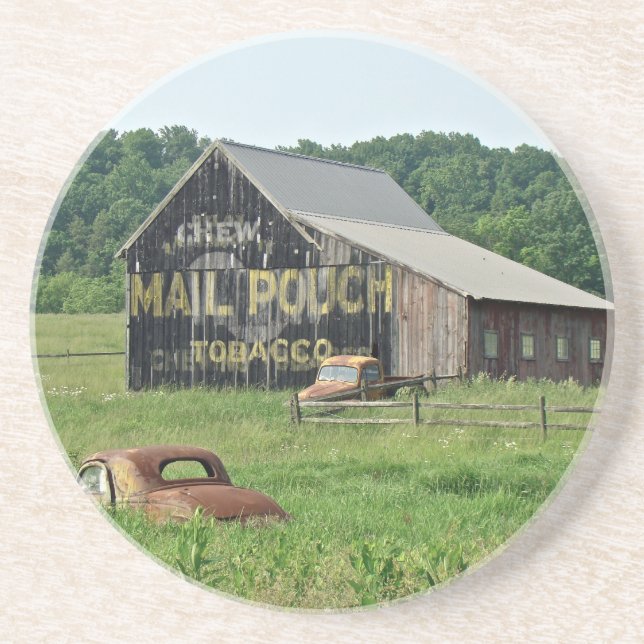 Old Barn Mail Pouch Tobacco Advertising Coaster (Front)
