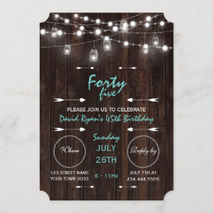 Old Barn Mason Jars Lights Any Age Birthday Party Invitation