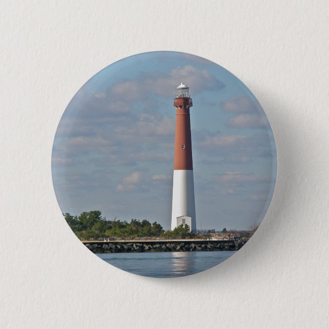 "Old Barney" Barnegat Lighthouse LBI NJ 6 Cm Round Badge (Front)