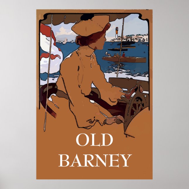 OLD BARNEY, Barnegat Lighthouse Vintage Style Poster (Front)