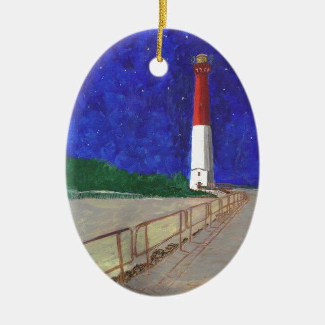 Old Barney Lightiouse, LBI New Jersey Ceramic Ornament (Front)