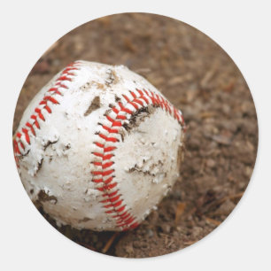 old baseball classic round sticker