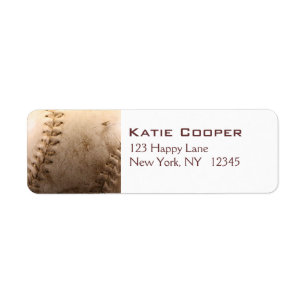 Old Baseball Return Address Label