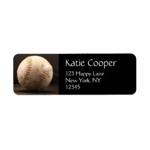 Old Baseball Return Address Label