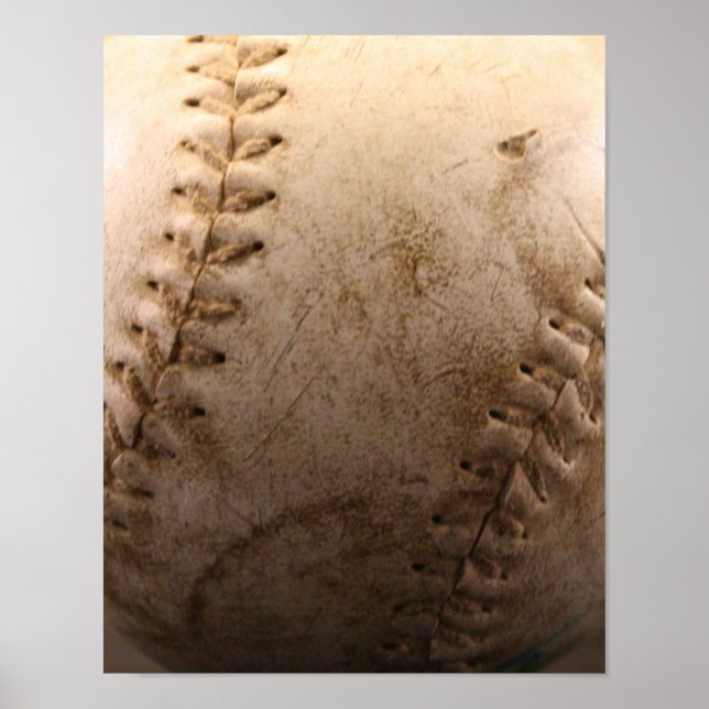 Old Baseball Up Close Poster (Front)