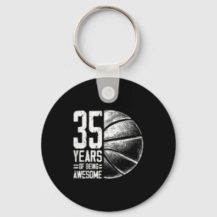 Old Basketball Years 35 Basketball 35th Player Hum Key Ring