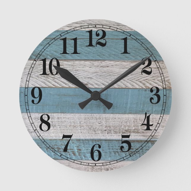 Old Beach Wood Clock Design (Front)