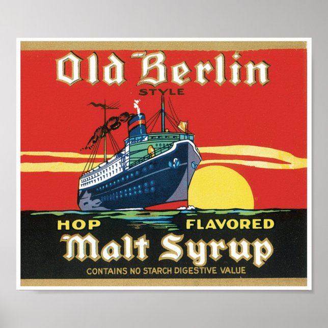 Old Berlin Style Hop Flavoued Malt Syrup Poster (Front)